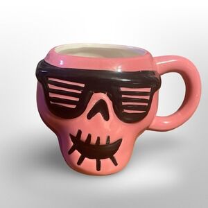 Hyde and Eek Boutique Pink Skull‎ Mug Sunglasses Earthenware emo goth spooky
